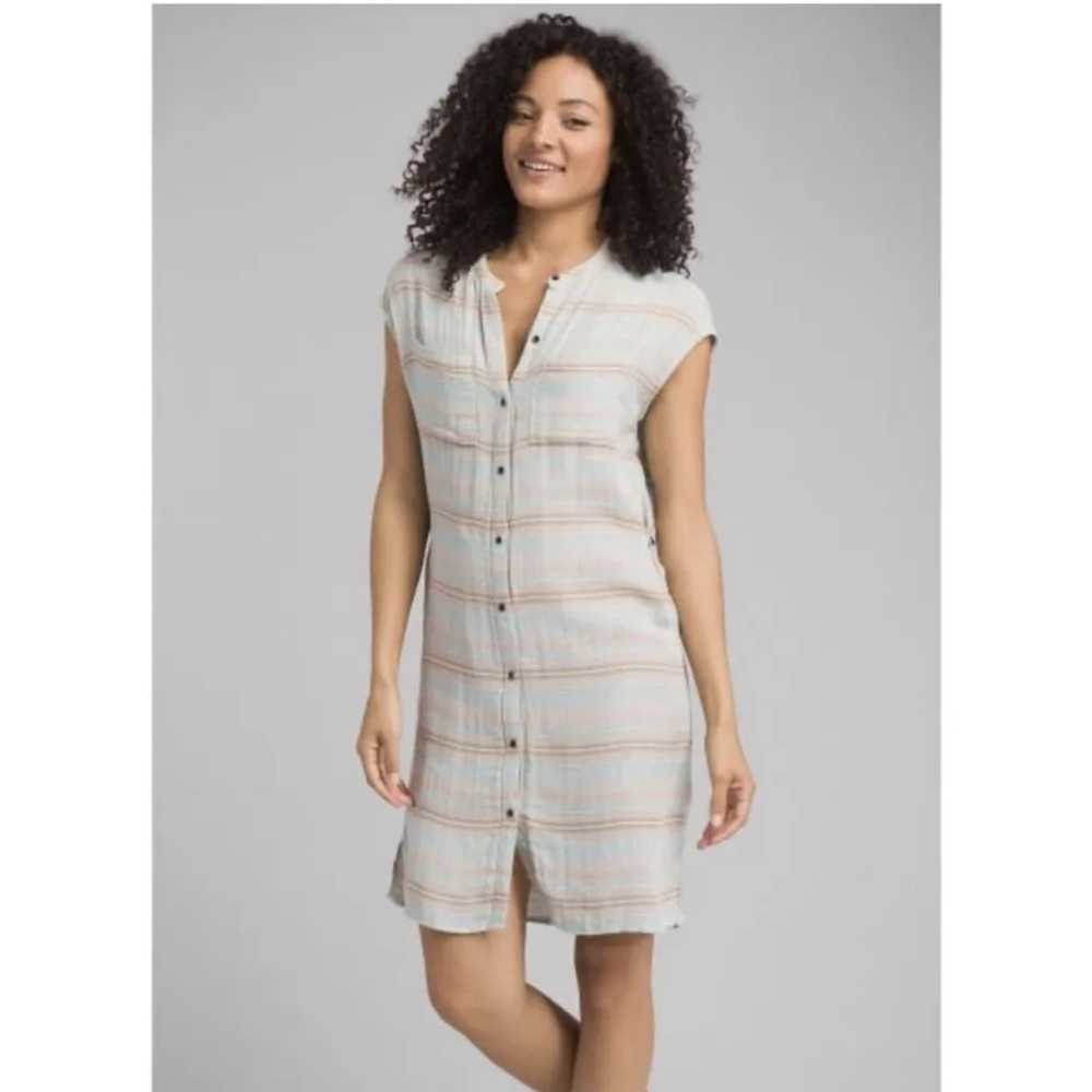prAna dress. Buenos Dias Dress. Iced aqua. Size large. NWT
